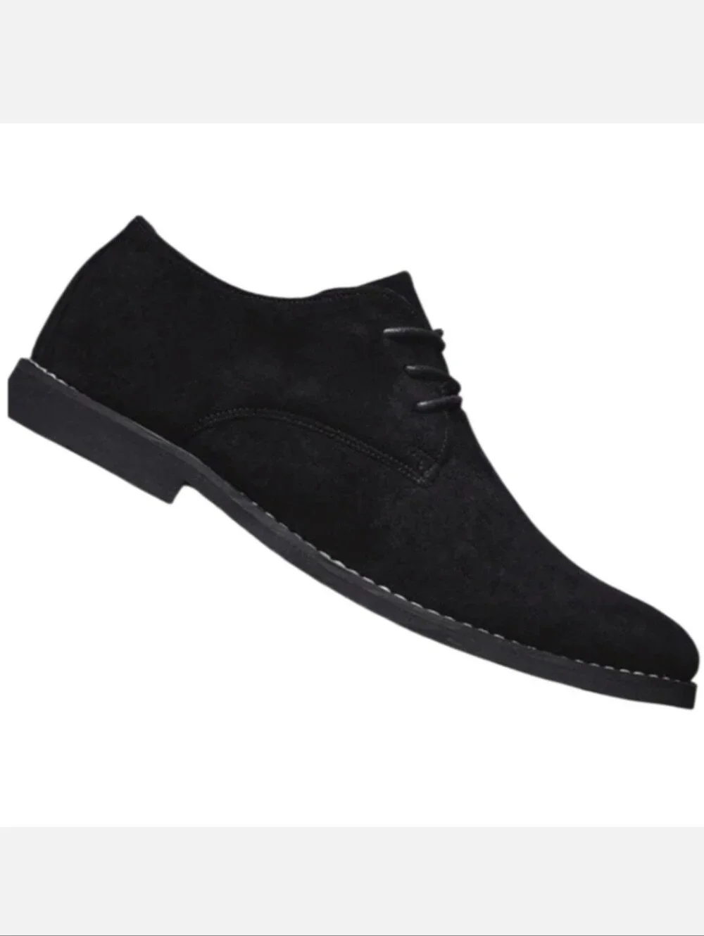 Men's Black Suede Derby Shoes — Elegant Lace-Up Oxfords Size  7.5/40